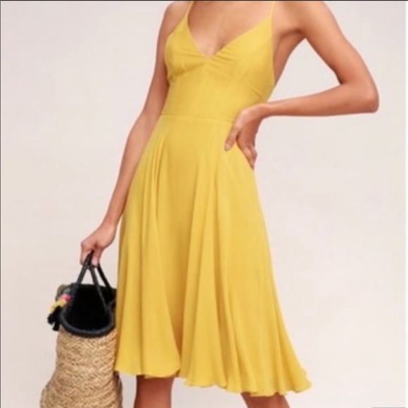 Lulus Dresses & Skirts - Lulu’s Troulos Yellow Midi Dress